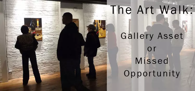 Art walks and gallery weekends can now be found in cities large and small. There are ways that many galleries are missing out on opportunities to find new art collectors and generate future art sales. Is your art gallery business missing out?
For the public, it’s a fun night out with friends. For a gallery business, art walks have proven to be a great way to increase foot traffic to an exhibition and increase an artist’s exposure to potential art collectors.
Here are the most commonly observed ways art galleries miss out on sales and marketing opportunities from art walk participation.