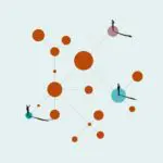 Dots and people to show connected gallery systems