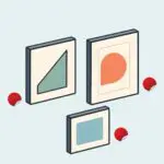 Art on wall with red dots to show growth