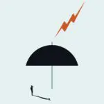 Umbrella with lightening to identify gallery challenges