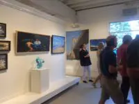 People at a gallery exhibit