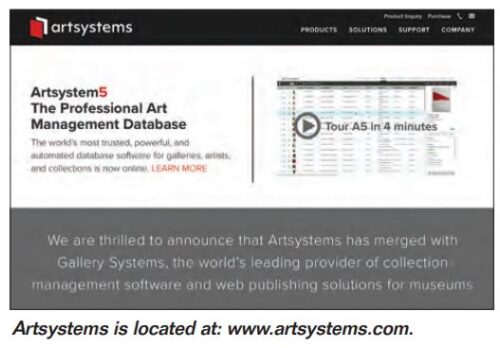 Artsystems for managing an art gallery business